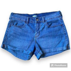 Old Navy Blue Denim Jean Cuffed Shorts Size 6